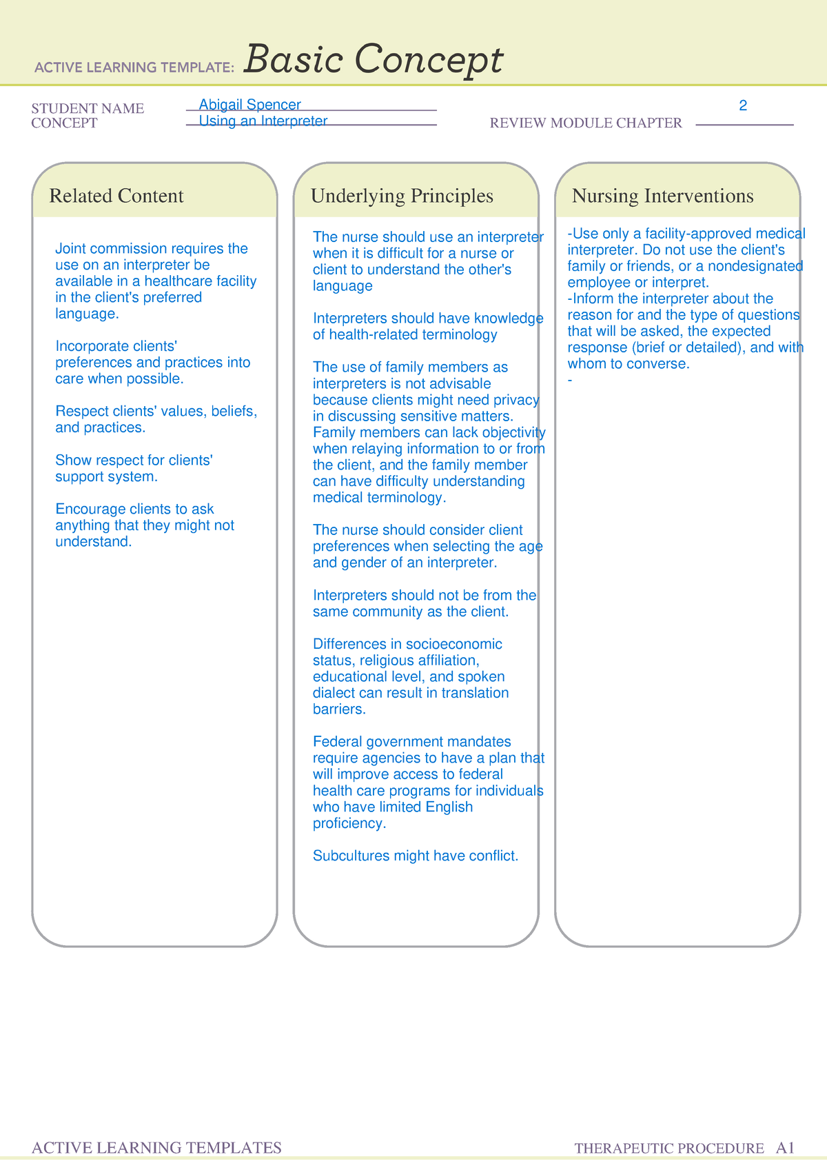 Basic Concept form interpreter - 407 - STUDENT NAME CONCEPT REVIEW ...