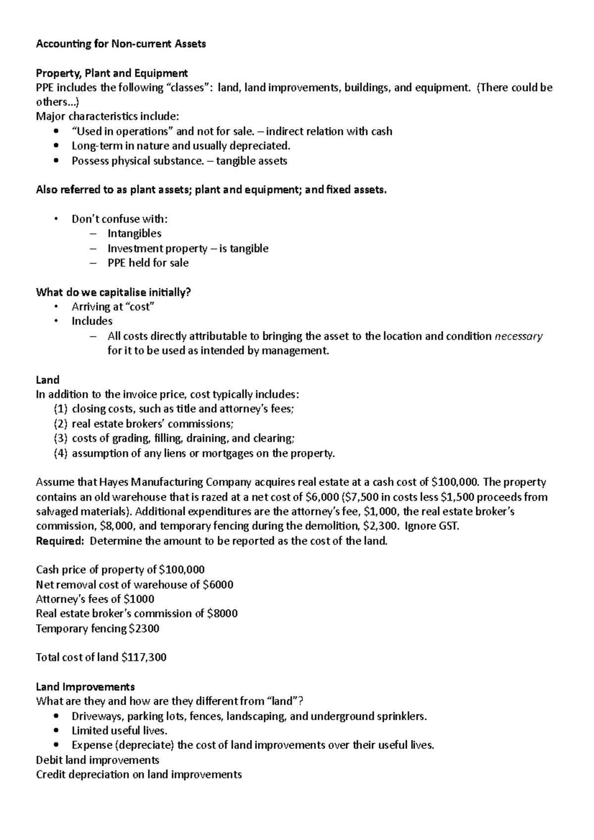 Accounting for Noncurrent Assets Massey University Studocu