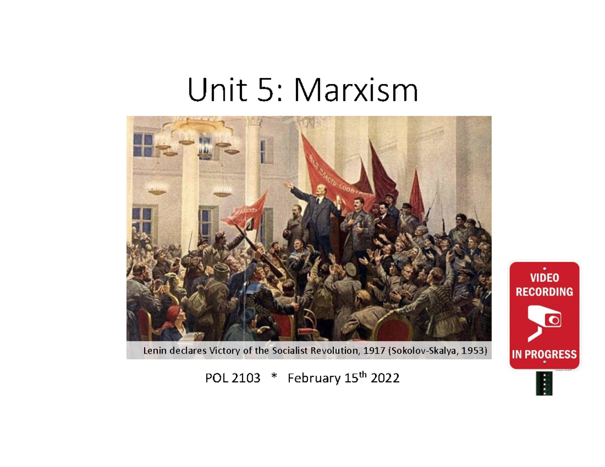 Unit 6 Lecture Marxism Feb 15 2022 Unit 5 Marxism POL 2103   Thumb 1200 927 