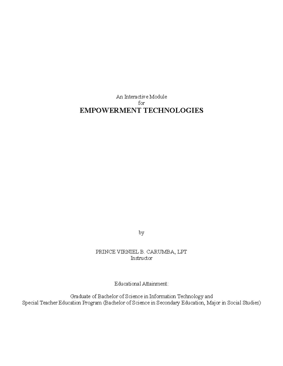 Emtech 1-3 - An Interactive Module for EMPOWERMENT TECHNOLOGIES by ...