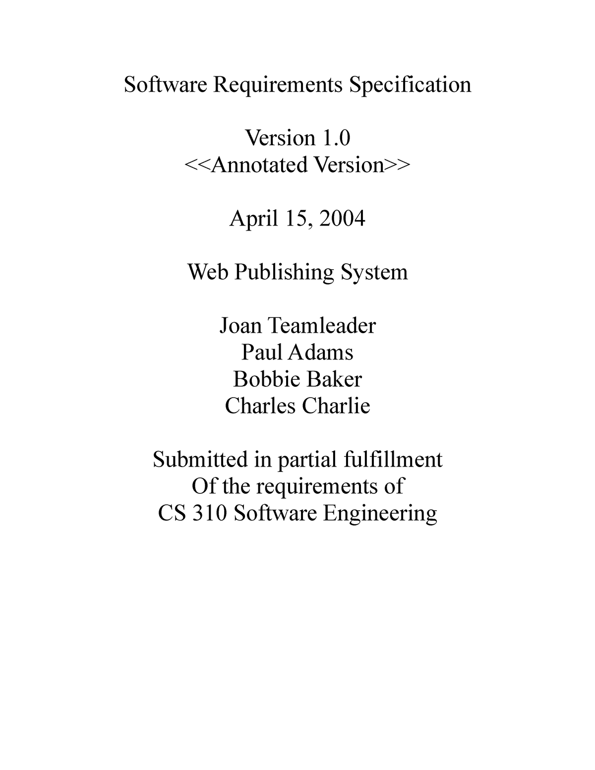 Srs Example For Mobile Application Pdf