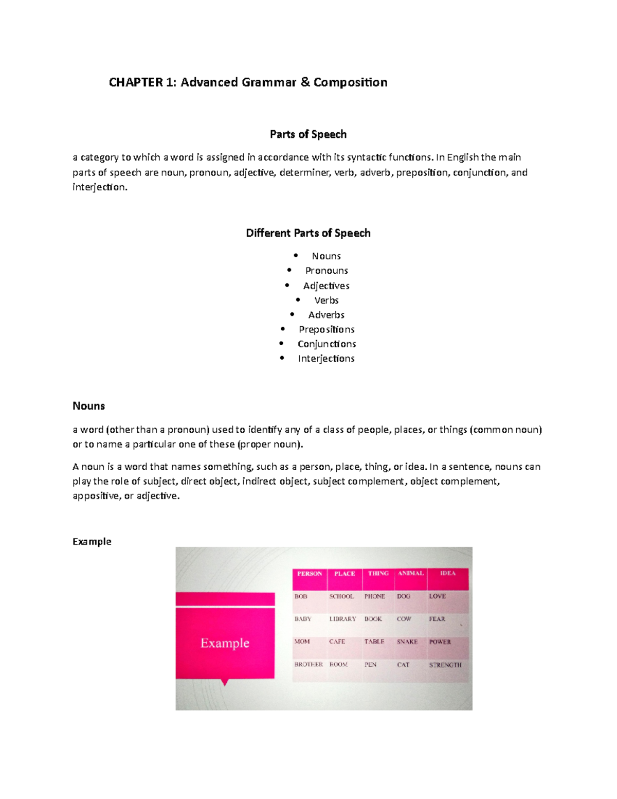 Advance Grammar and composition English literacy - CHAPTER 1: Advanced ...