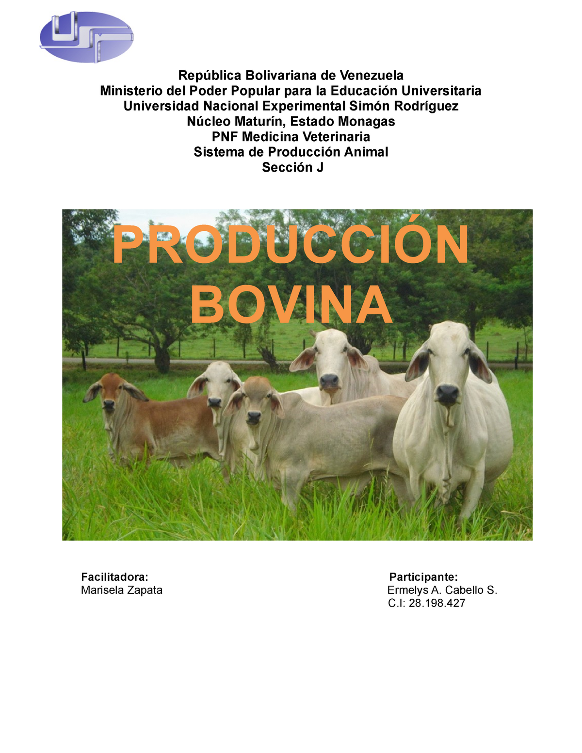 bovinos produccion - República Bolivariana de Venezuela Ministerio del  Poder Popular para la - Studocu