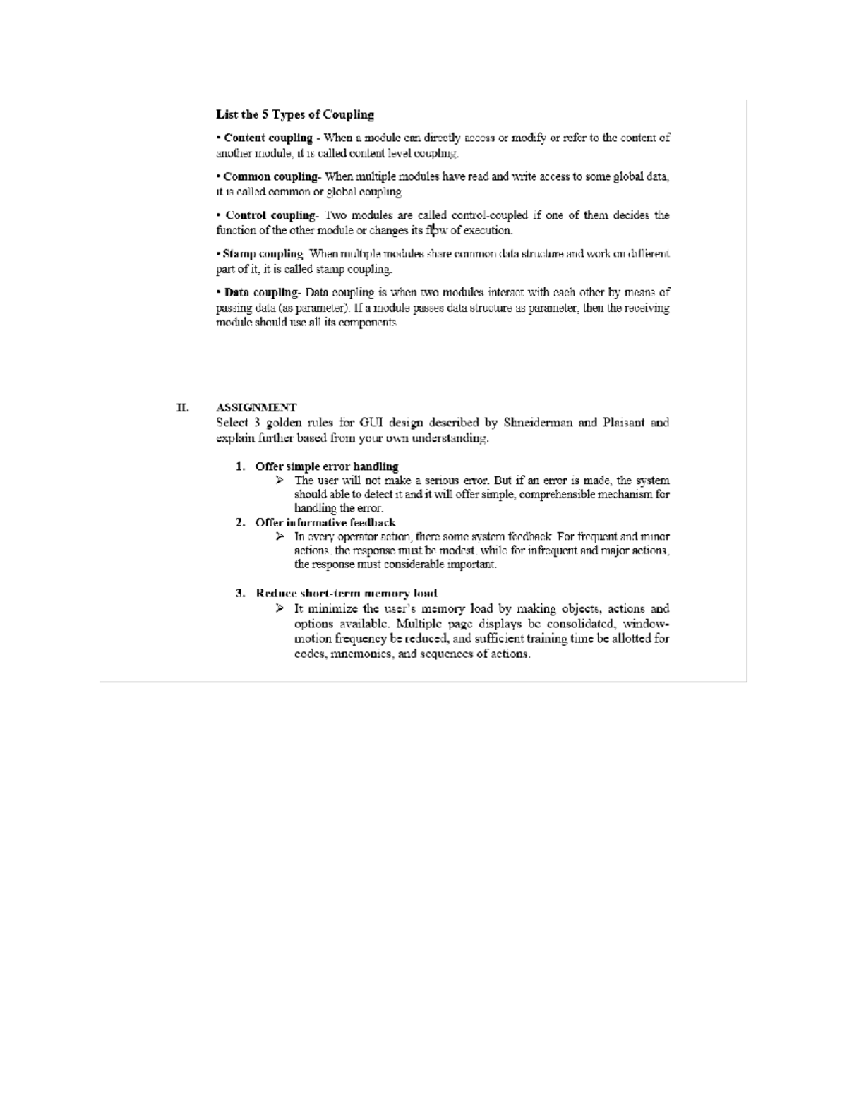 Coupling reviewer ObjectOriented Programming Studocu