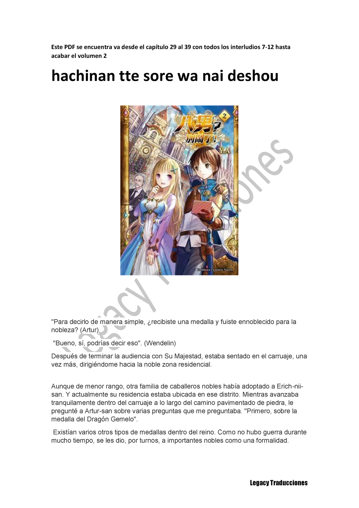 Hachinan Tte, Sore Wa Nai Deshou! - Capitulo 40