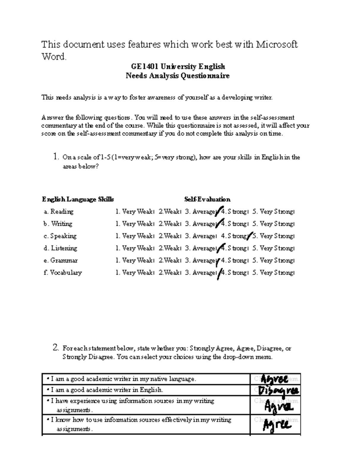 GE1401+Needs+Analysis+Questionnaire - This document uses features which ...