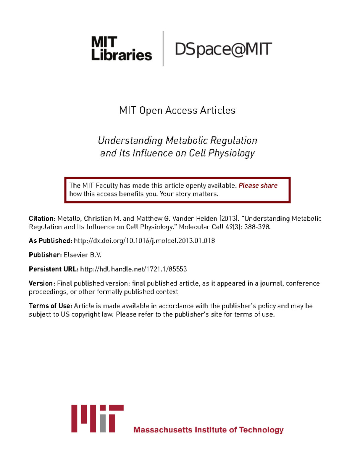 Upload 4 - Summary Intro to Biochemistry - MIT Open Access Articles ...