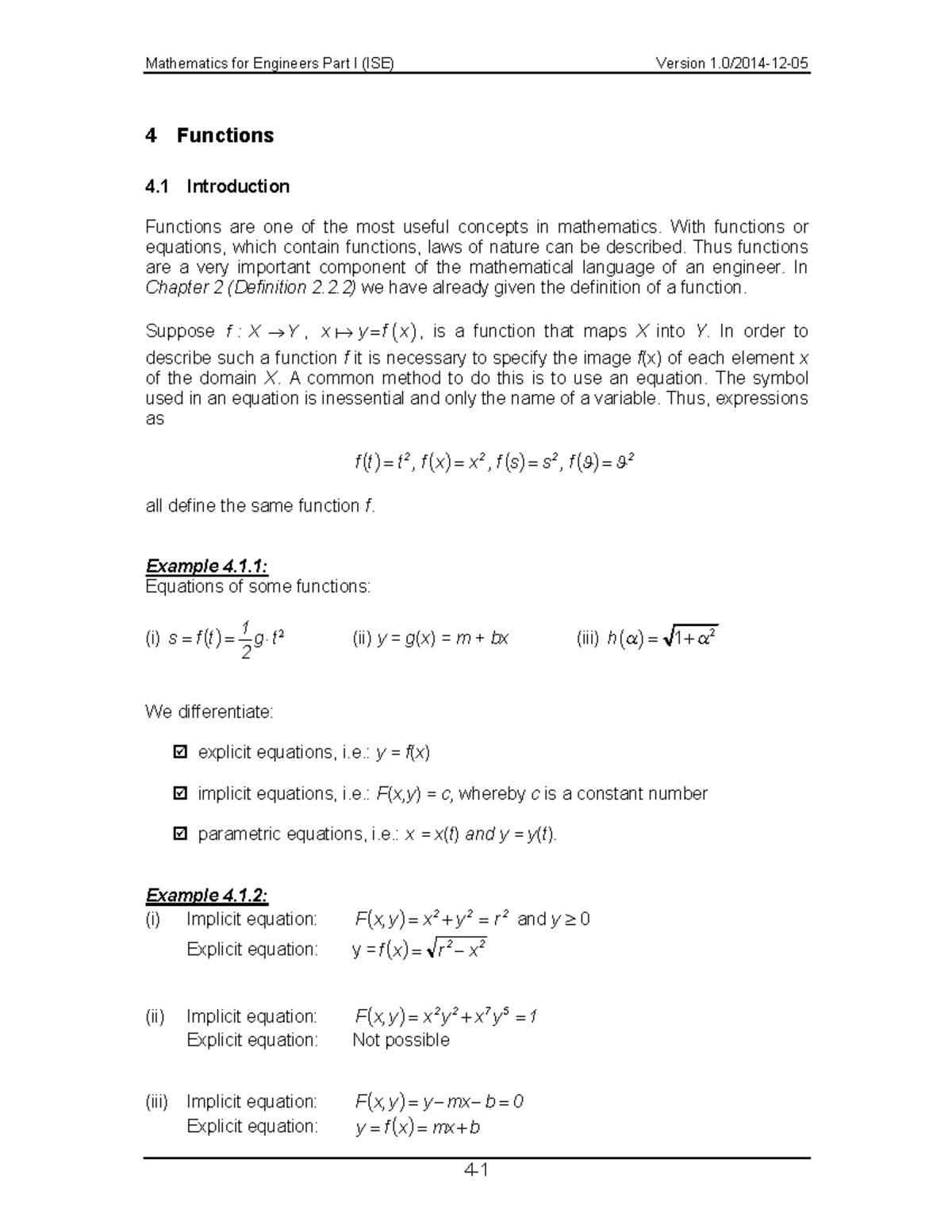 Math Functions for international studies - Mathematics for Engineers ...