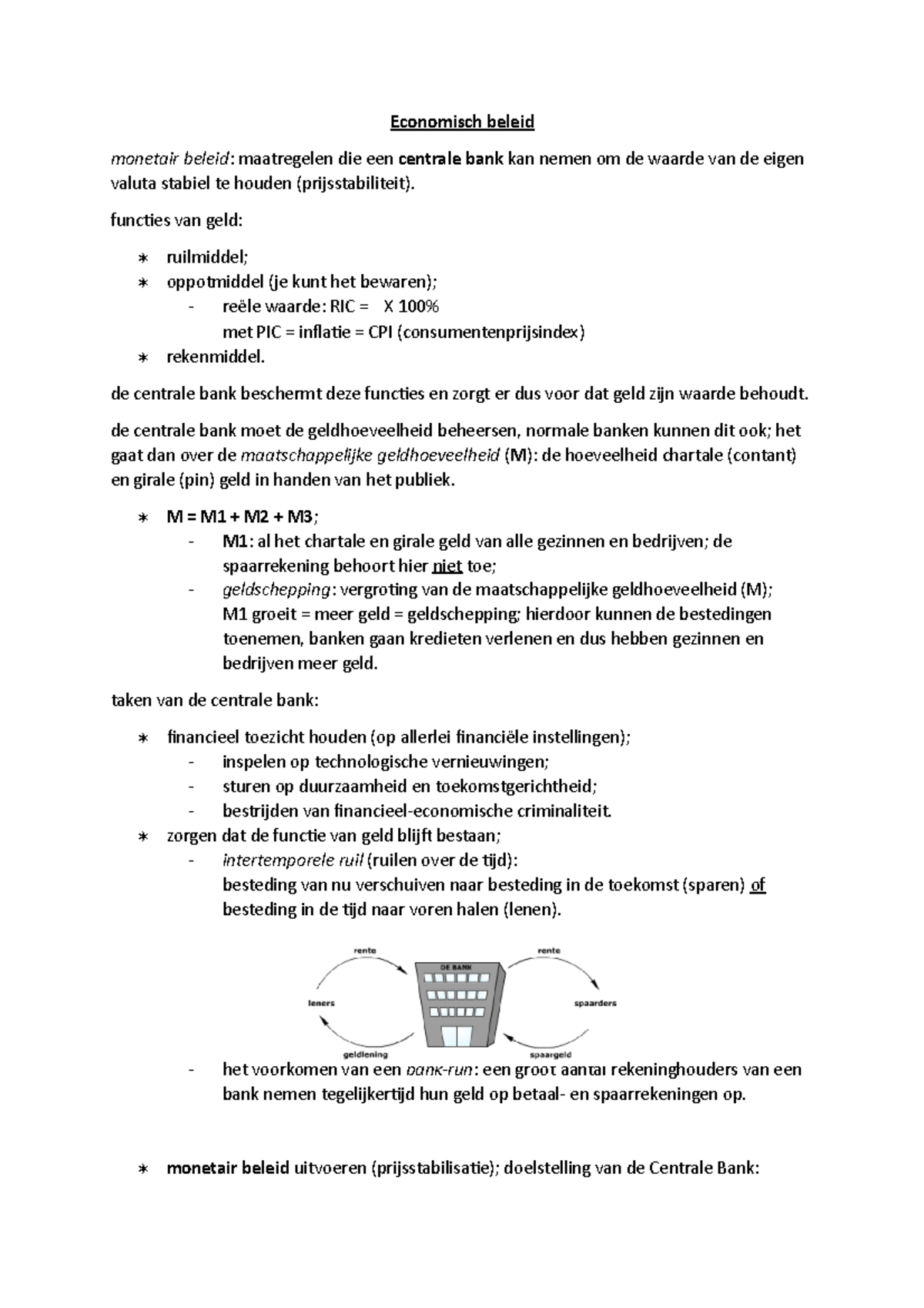 Economisch Beleid - Economisch Beleid Monetair Beleid: Maatregelen Die ...