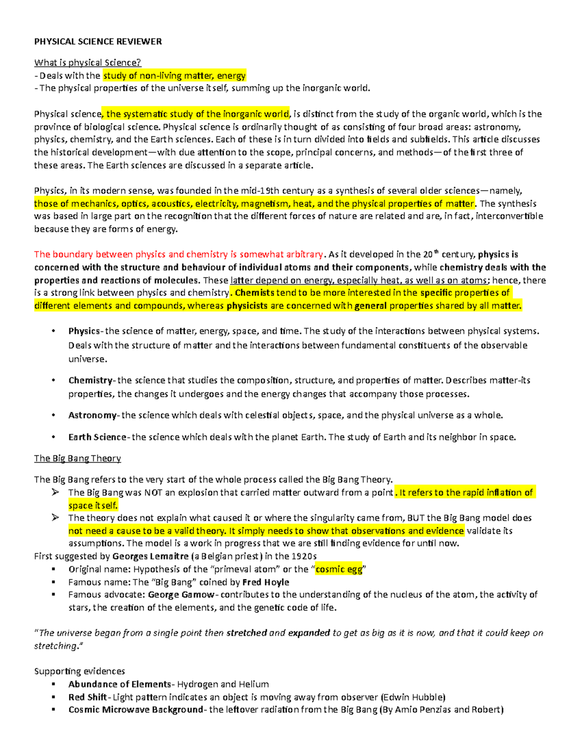 Physical Science Reviewer - Physical Science Reviewer What Is Physical 