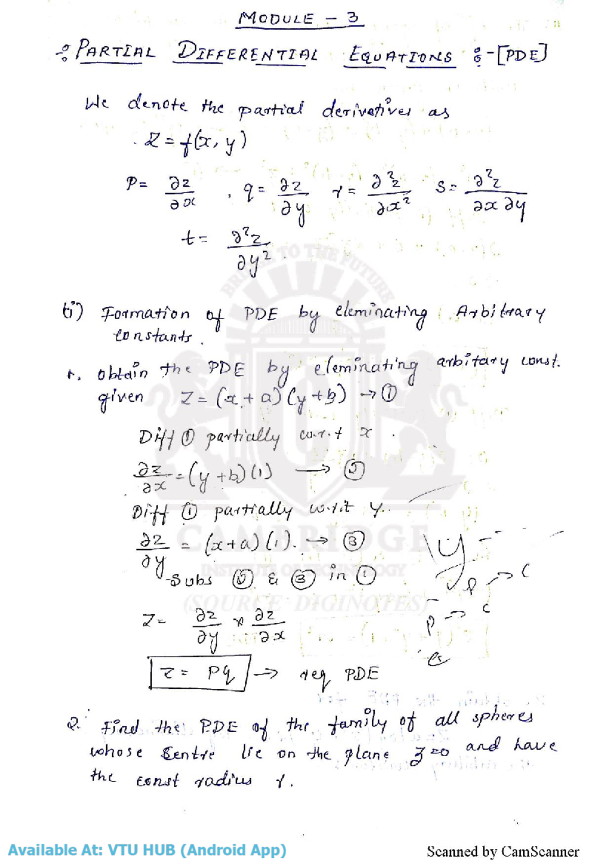 Module 3 22 scheme - MODULE PARTIAL DIFFERENTIAL EQUATIONS We denote ...