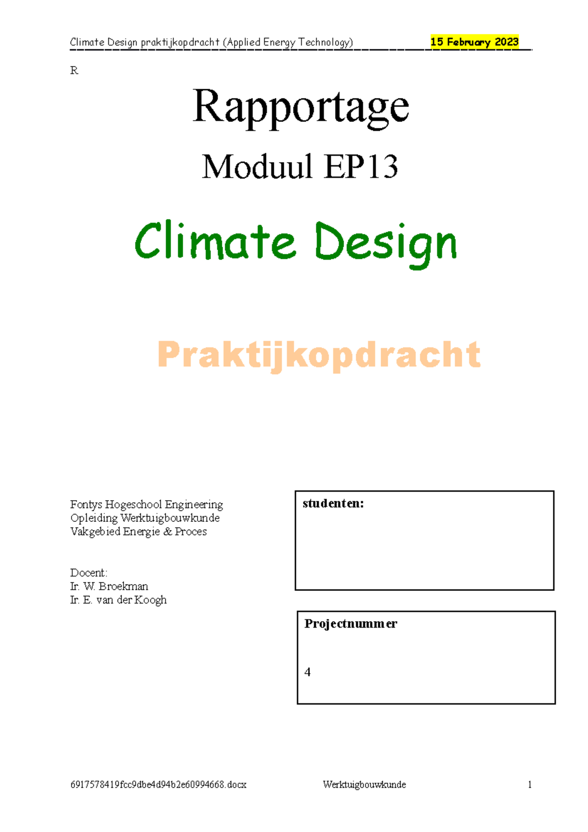 EP1 3 Rapportage Schoolgebouw - V6 - R Rapportage Moduul EP Fontys ...