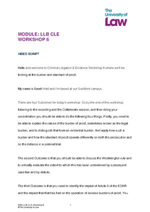 Workshop 3 Detailed Transcript Notes with Answers of Tasks - 2020_LLB ...