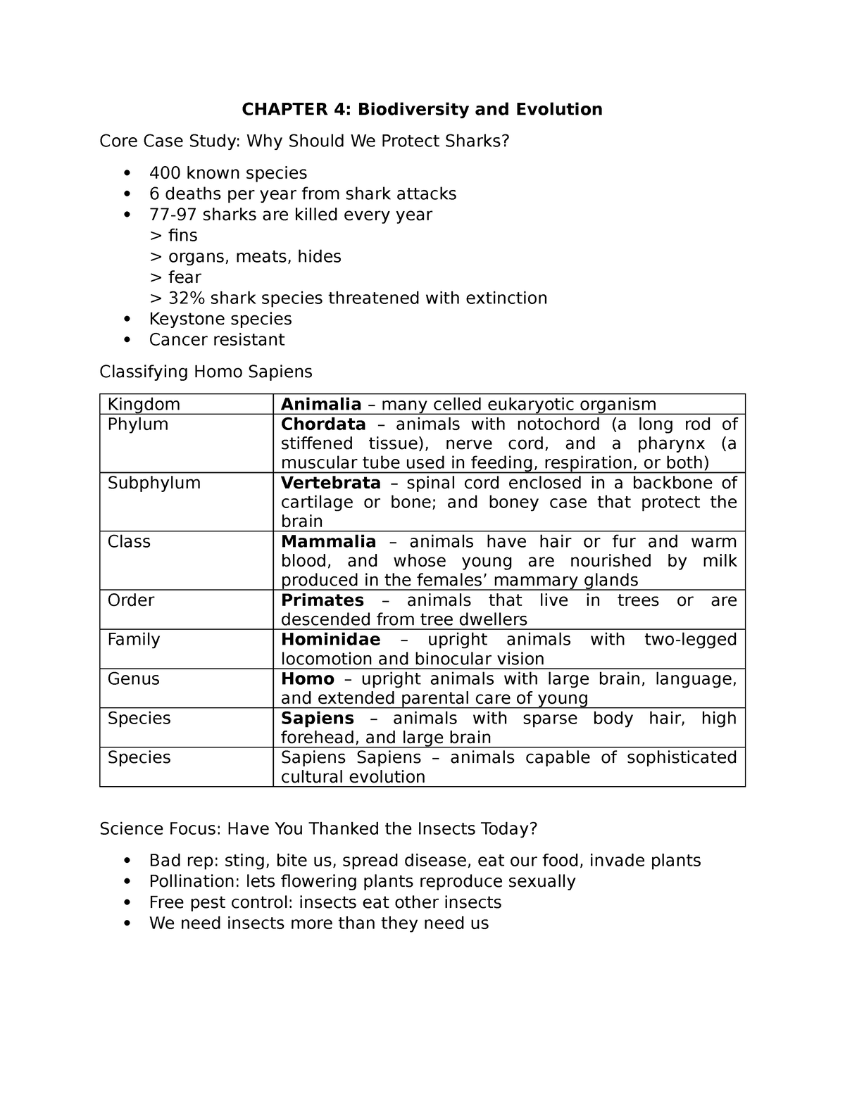 Chapter 4 - Environmental Science - CHAPTER 4: Biodiversity And ...