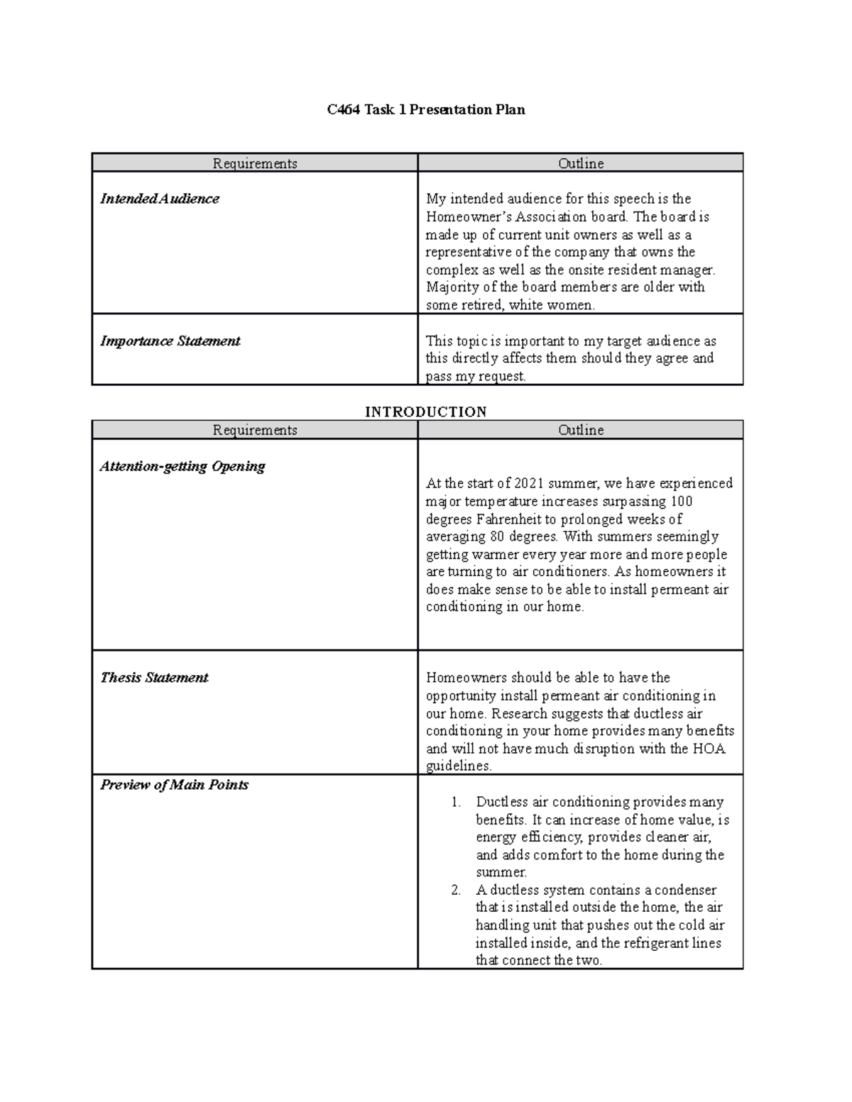 Presentation Plan Task 1 - C464 Task 1 Presentation Plan Requirements ...