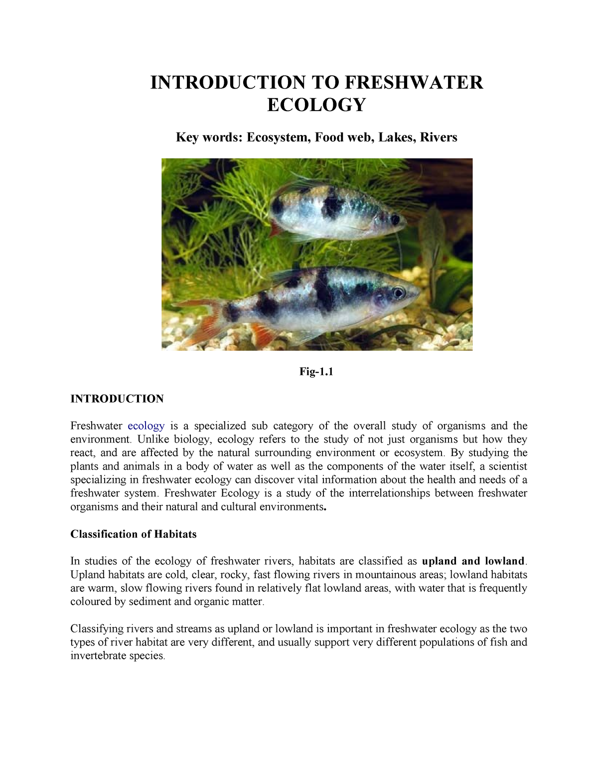 thesis on freshwater pdf