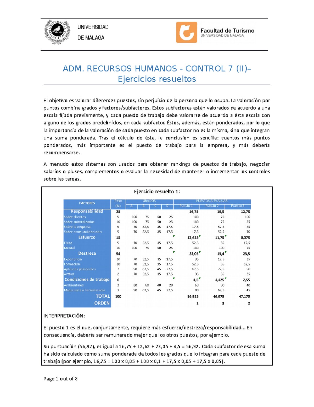 Control 7 Segunda Parte Ejercicios Resueltos - UNIVERSIDAD DE MÁLAGA ...