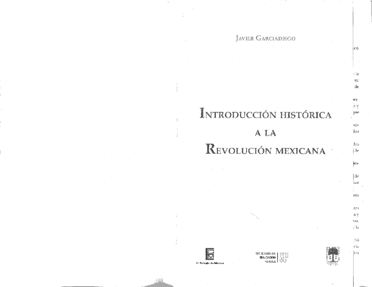 Introducción Histórica A La Revolución Mexicana Javier Garciadiego