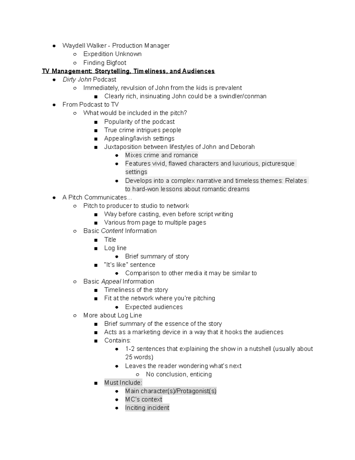 Co101 09 16 Ftv Unit Notes For Com101 Hall Waydell Walker Production Manager Expedition Co101 09 16 Ftv Unit Notes For Com101 Hall Waydell Walker Production Manager Expedition