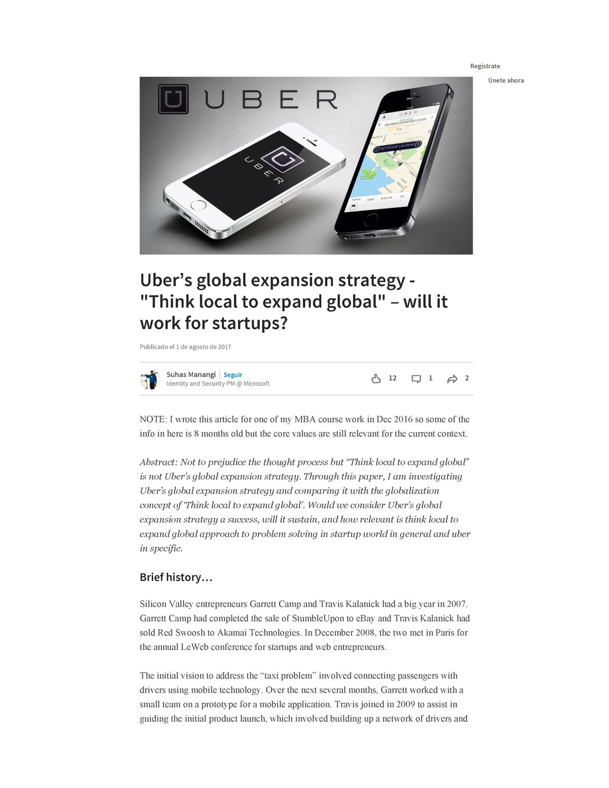 uber strategy case study