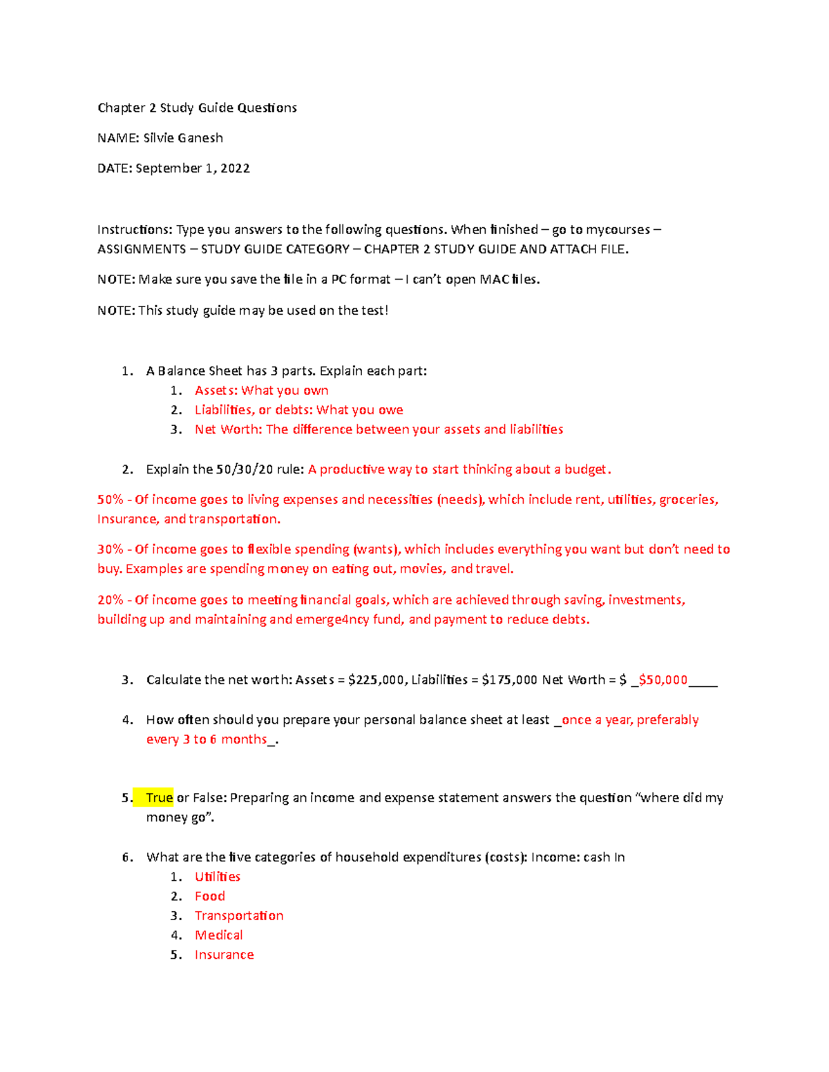 Chapter 2 study guide - There an answer the question for the quiz or ...