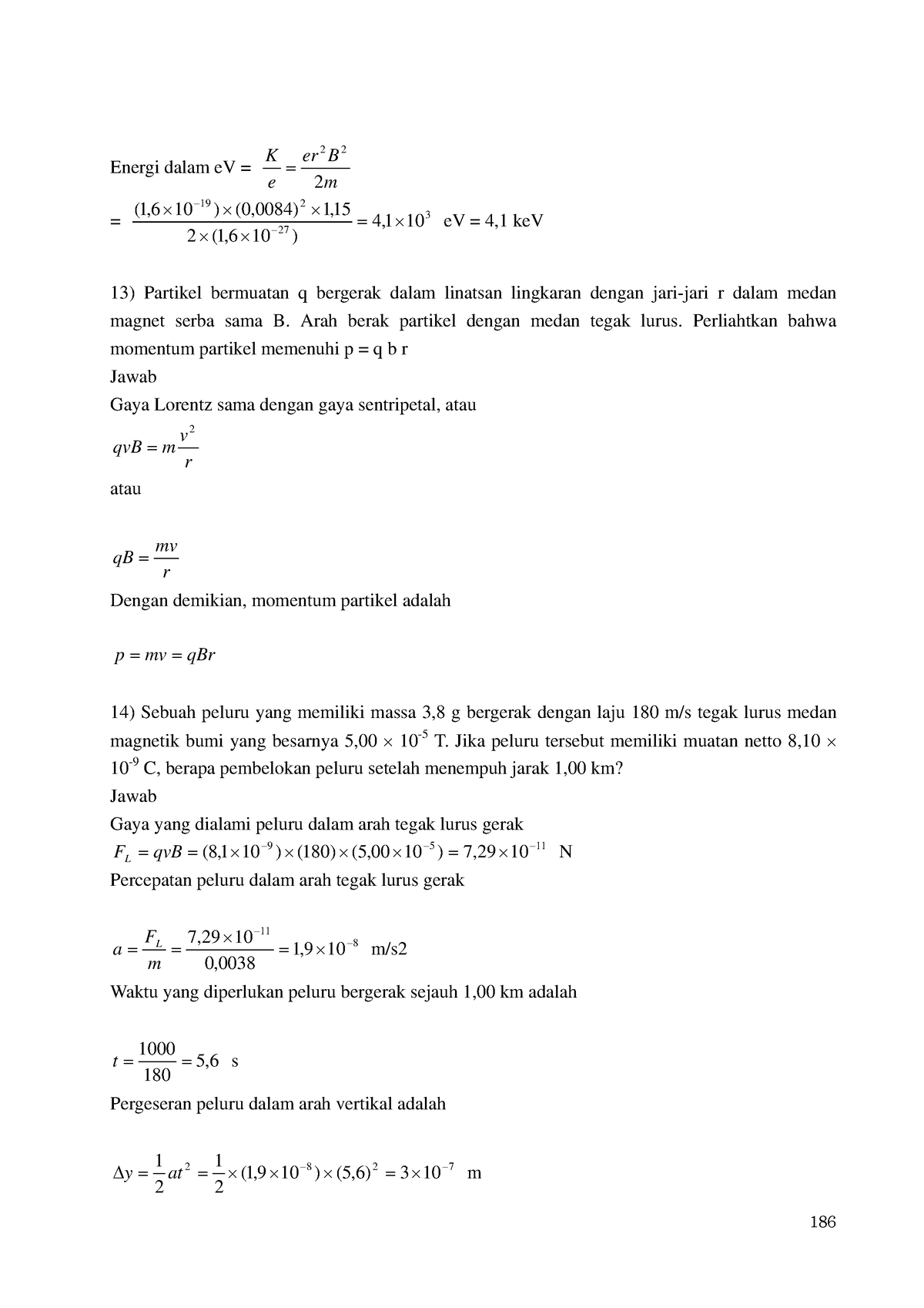 Diktat Fisika Dasar II-189 - 186 Energi Dalam EV = M Er B E K 2 2 2 3 ...