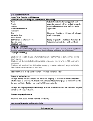Task 1 Lesson Plannnn - Part A. Lesson Requirements Mentor Text or ...