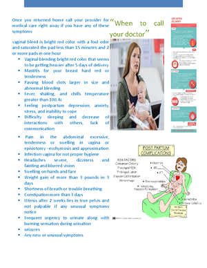 When to call your doctor - Studocu
