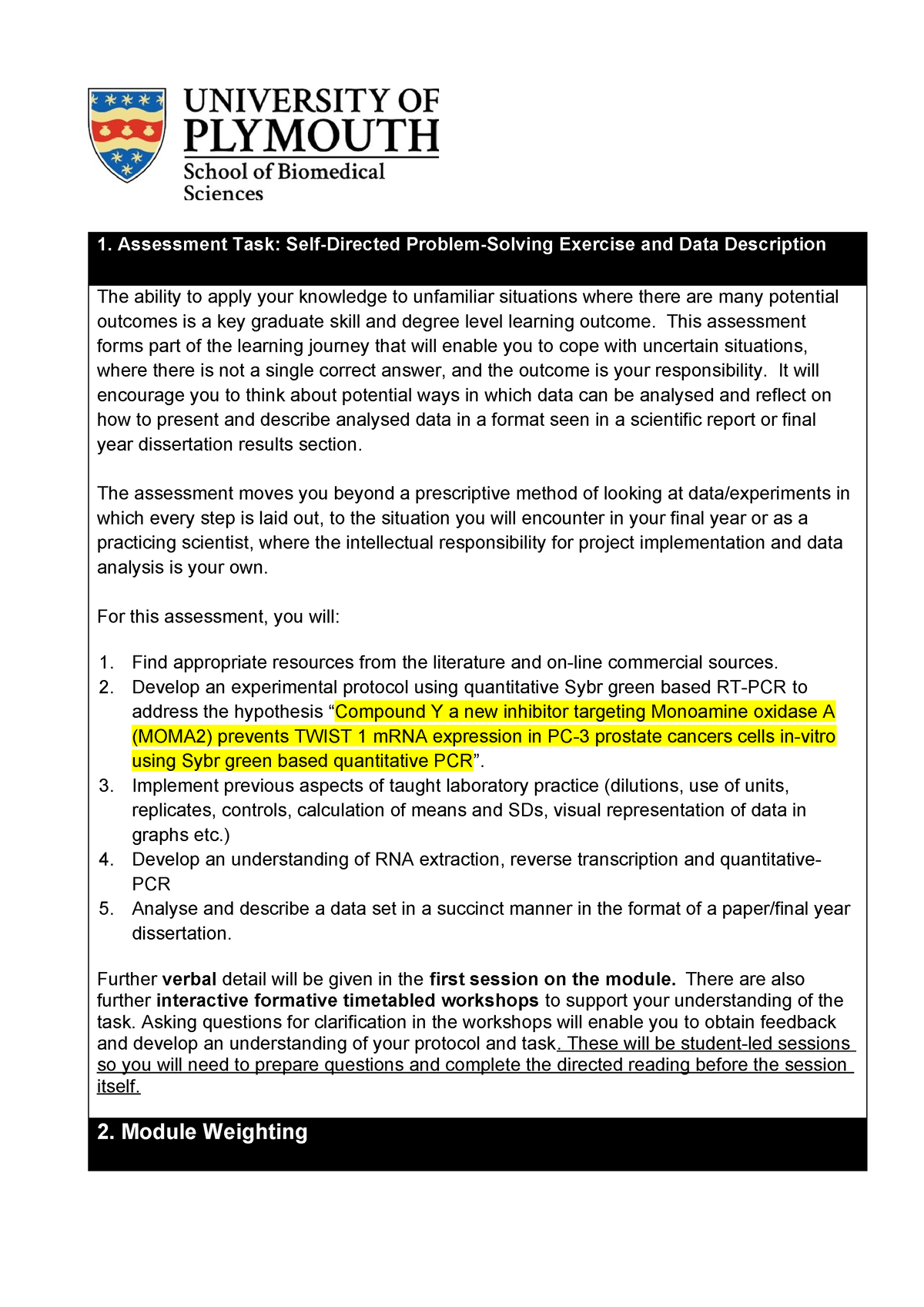 Assessment Brief For Problem Solving And Data Description 23-24 ...