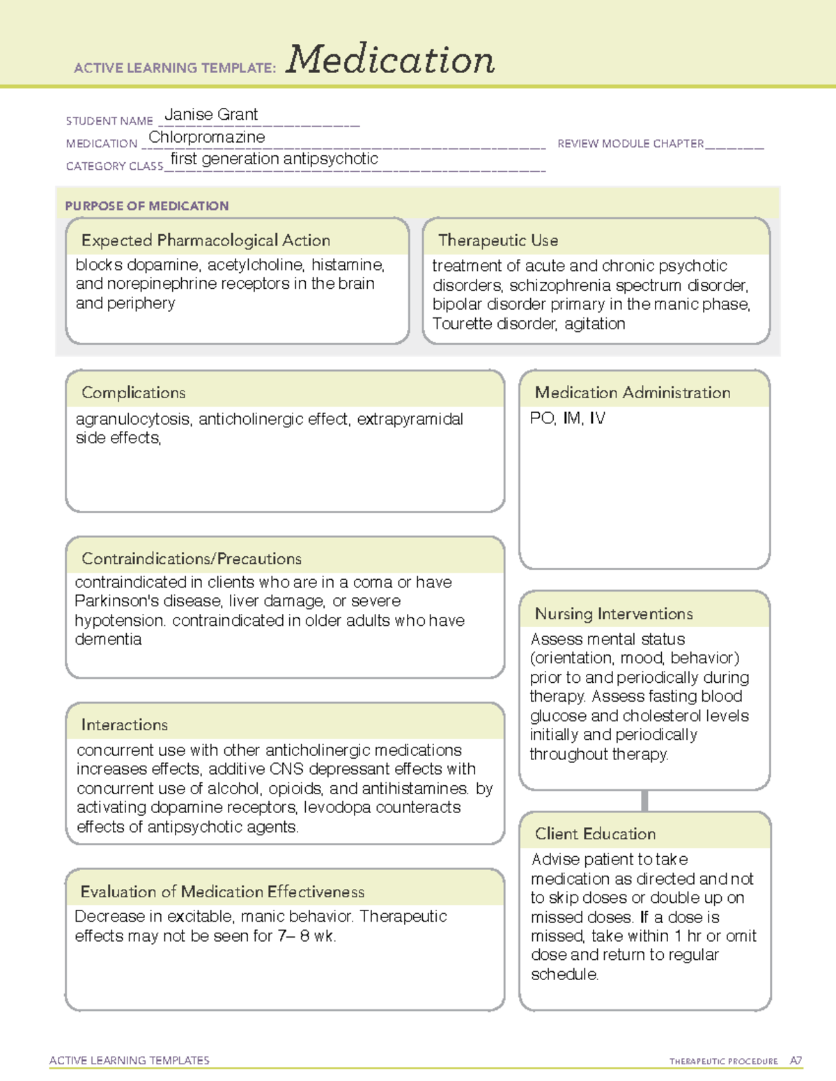 Antipsychotic med template - ACTIVE LEARNING TEMPLATES THERAPEUTIC ...