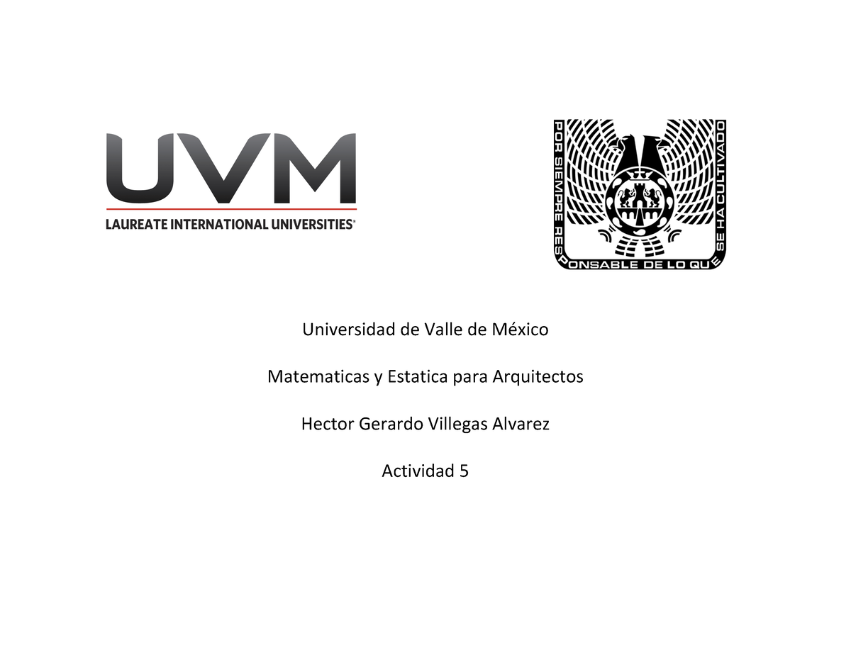 A5mate Hgva Ejercicios Universidad De Valle De México Matematicas Y Estatica Para 3501