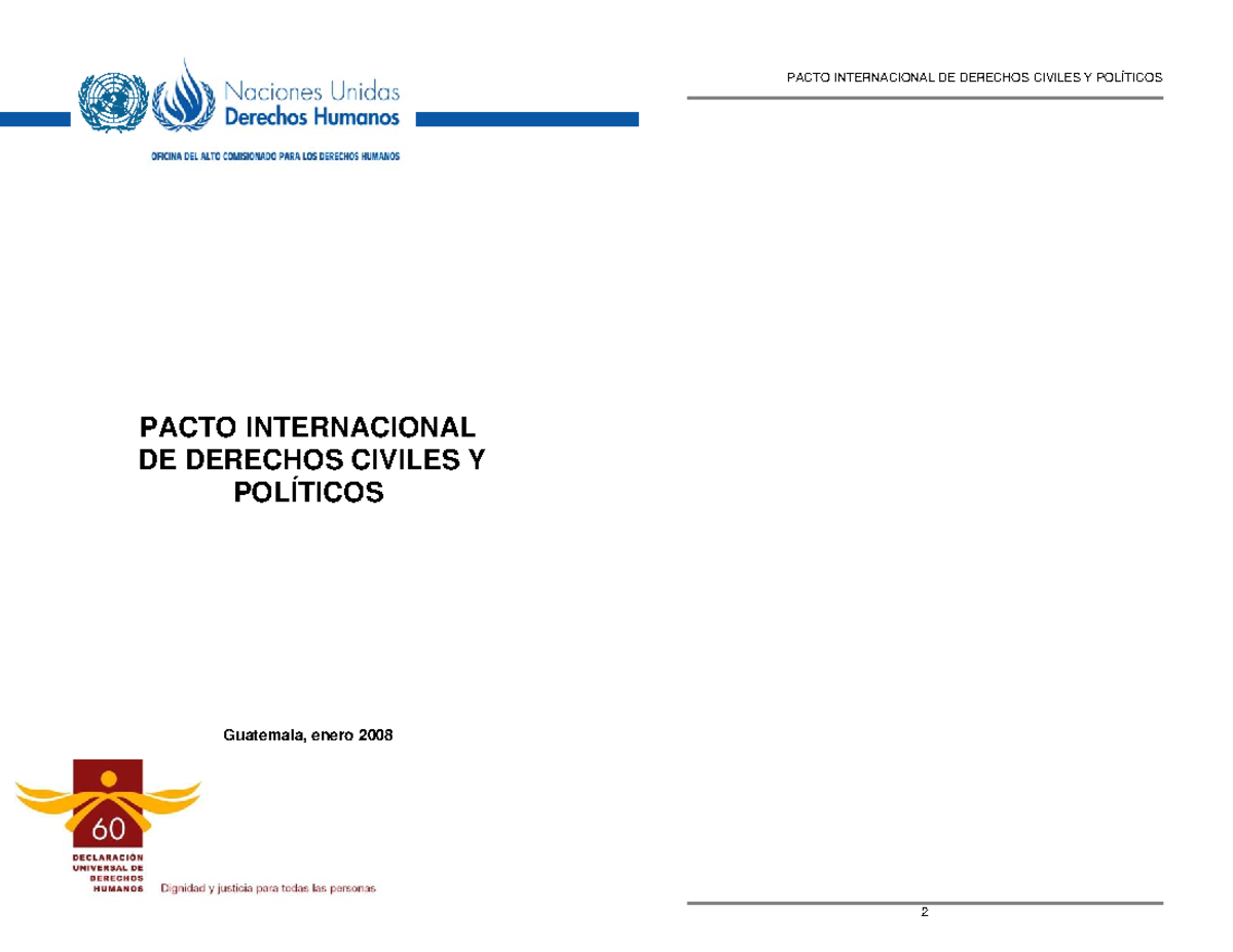 Pacto Internacional de Derechos Civiles y Politicos - PACTO
