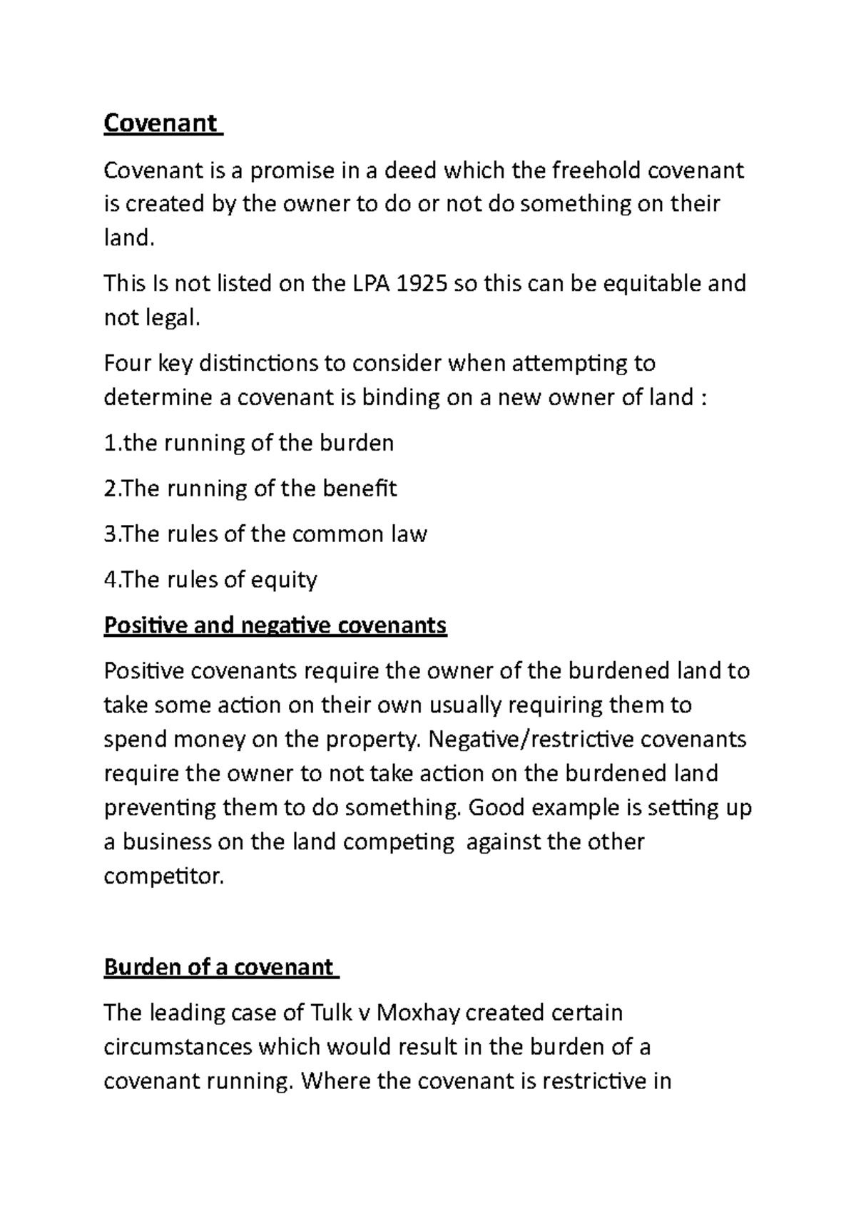 Covenant - criminal law module - Covenant Covenant is a promise in a ...