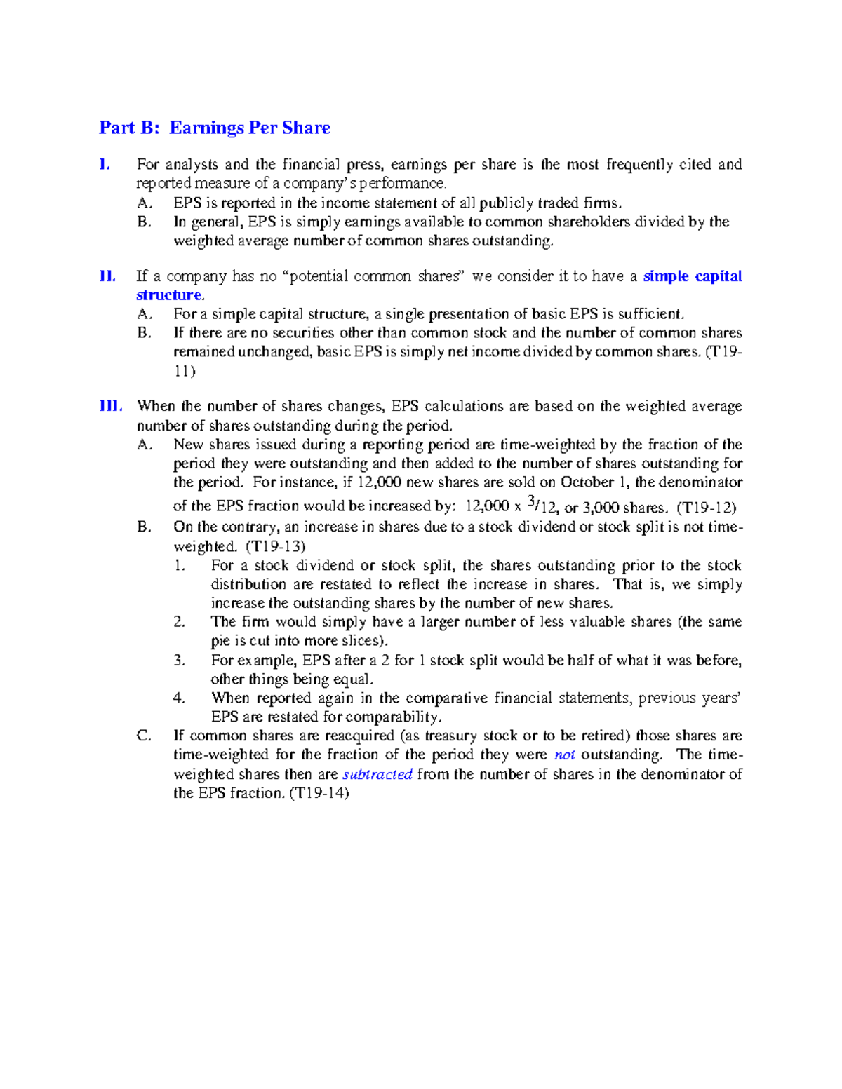 2.Earnings Per Share - EPS - Part B: Earnings Per Share I. For Analysts ...