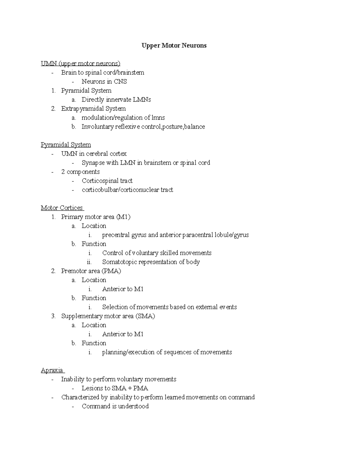 Catch up (UMNs) Book of UMN Dr. Kim. Upper Motor Neurons UMN (upper motor neurons) Brain
