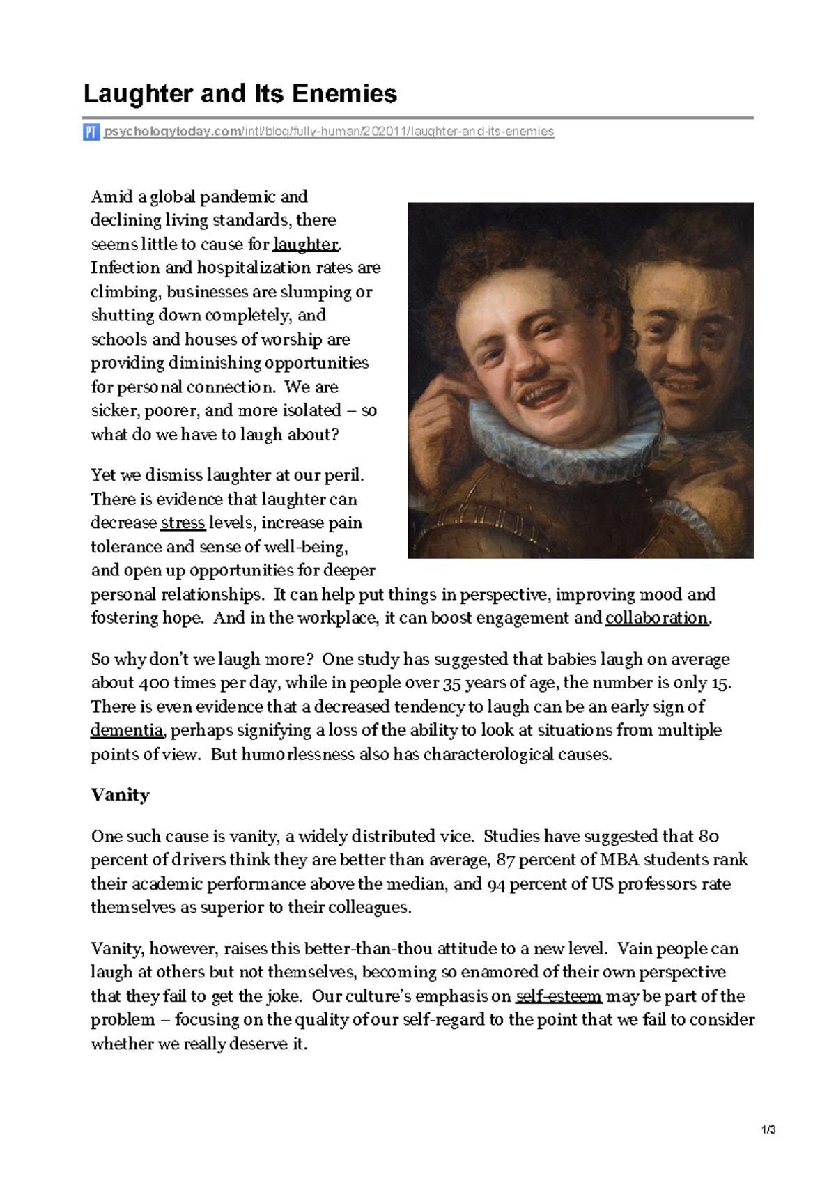 2. Laughter and Its Enemies writing analysis - Laughter and Its Enemies ...
