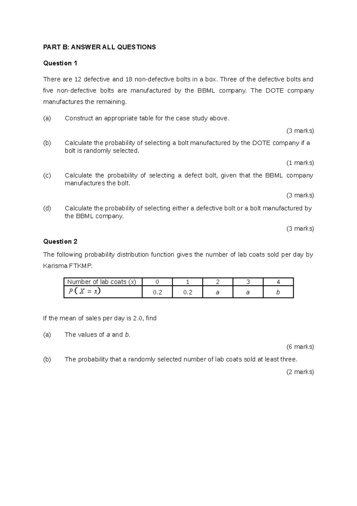 PART B Midterm TEST - A Significant Part Of Your Grade Will Be Based On ...