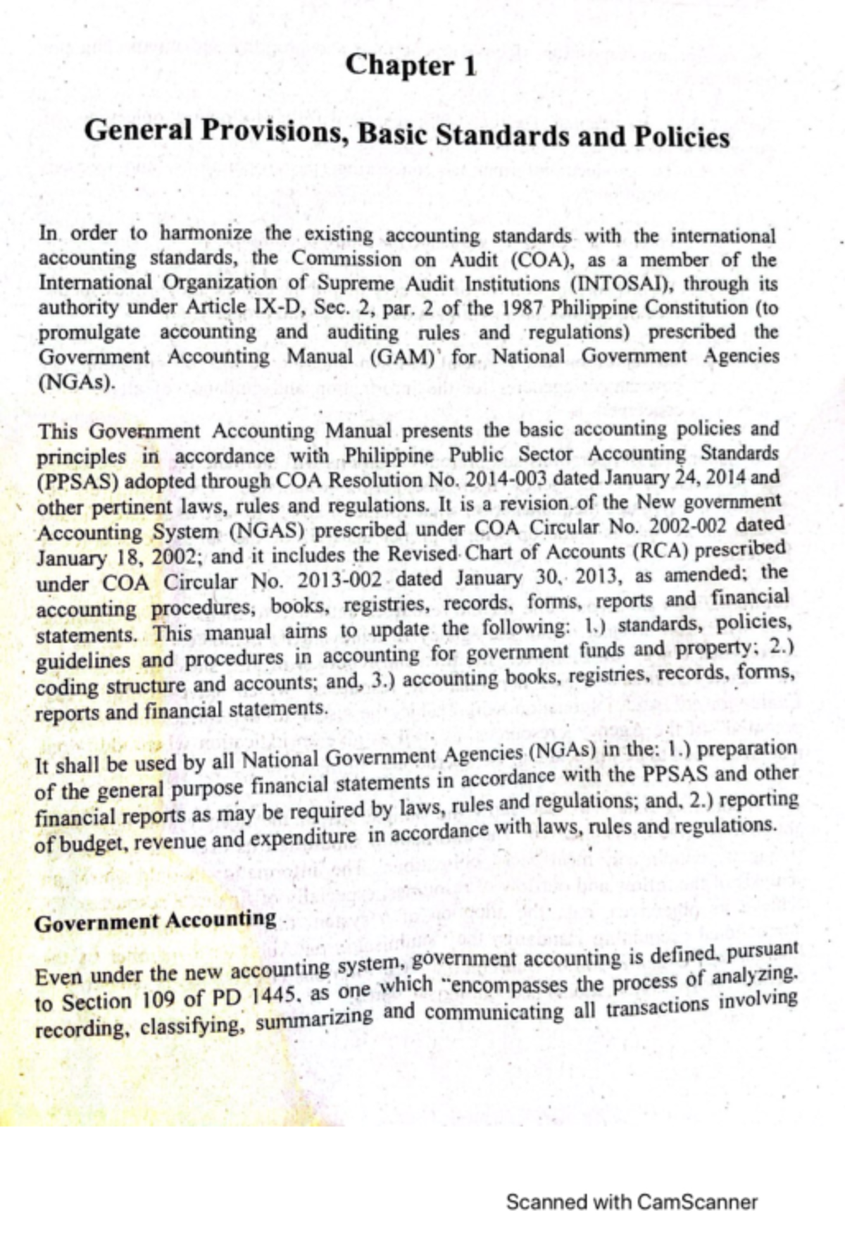 Govt Accounting Chapter 1 - BS Accountancy - Studocu
