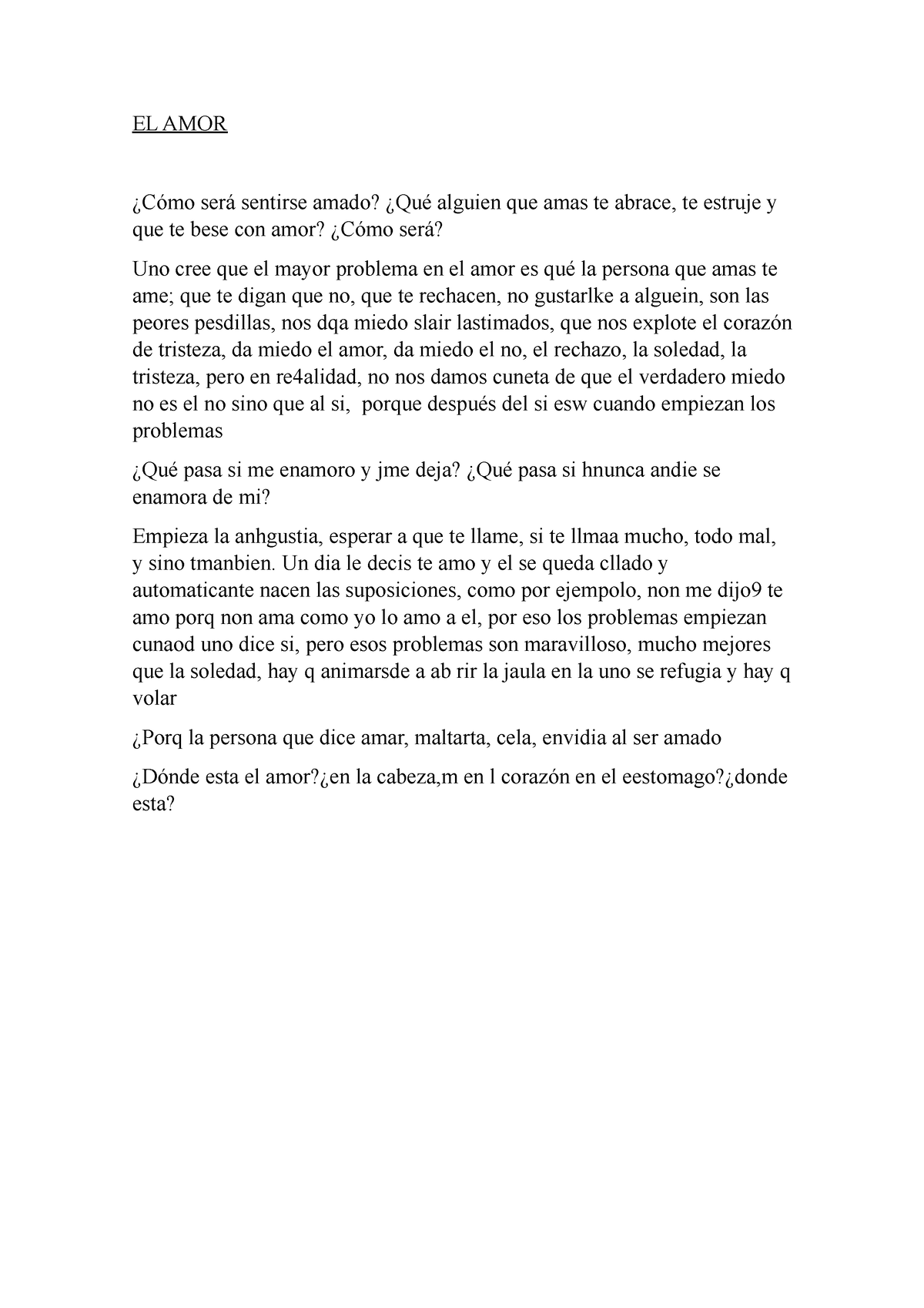 El Amor Ensayo El Amor ¿cómo Será Sentirse Amado ¿qué Alguien Que Amas Te Abrace Te Estruje 9518