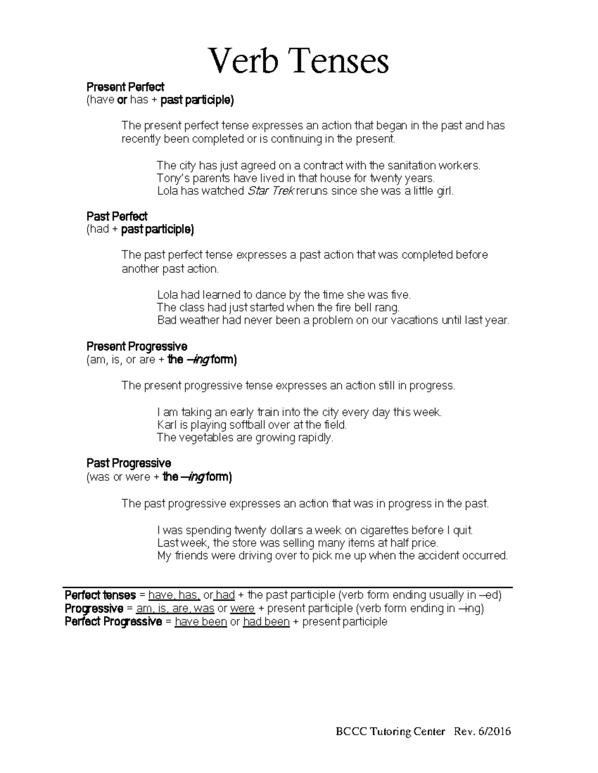 Verb-Tenses - Lecture notes 33-90 - Verb Tenses Present Perfect (have ...