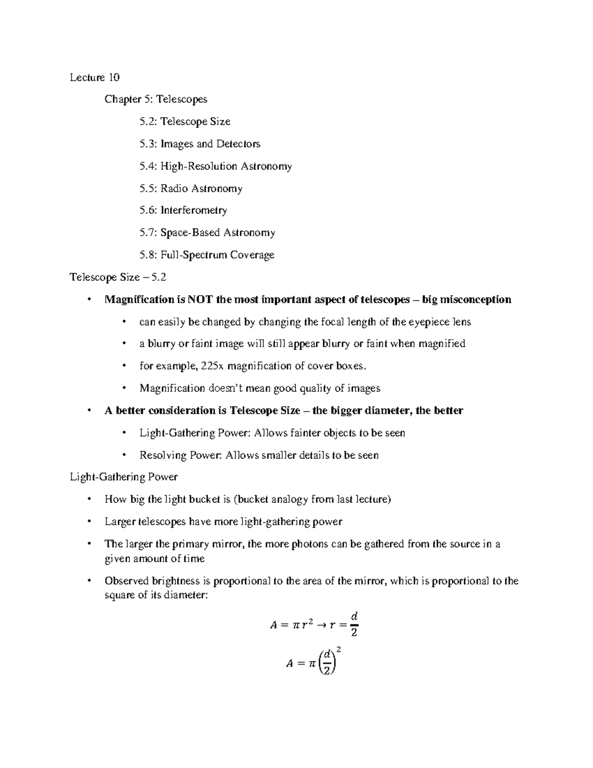 Lecture 10 - chapter 5 to chapter 5.8 - Lecture 10 Chapter 5 ...