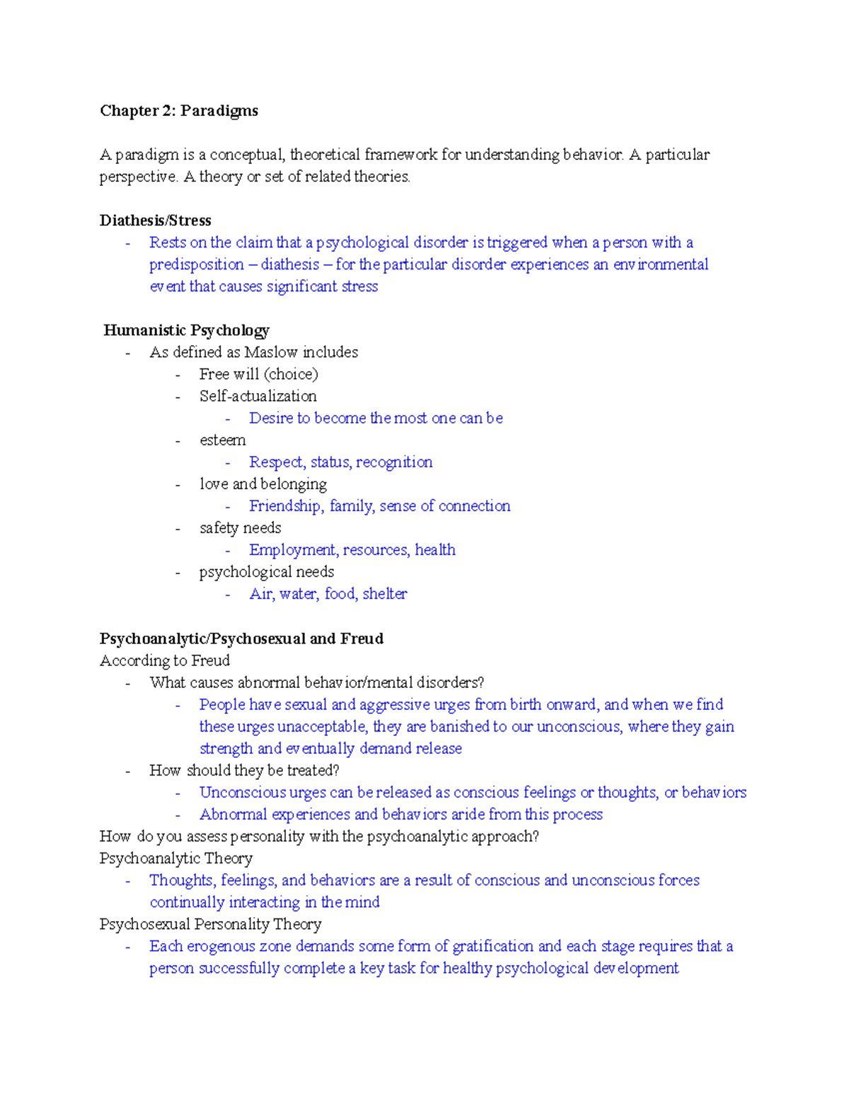 Ch. 2 Paradigms Study Guide - Chapter 2: Paradigms A paradigm is a ...