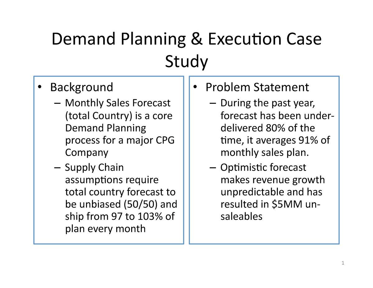 case study demand planning