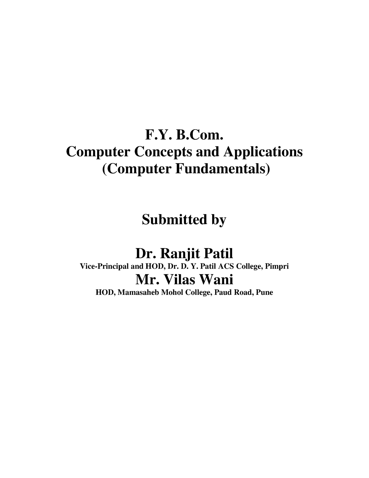 Computer Concept Ranjeet Patil Wani Sir 27 4 15 - Computer science ...