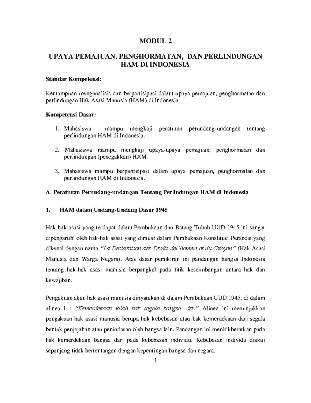 Hak Dan Perlindungan Manusia - MODUL 2 UPAYA PEMAJUAN, PENGHORMATAN ...