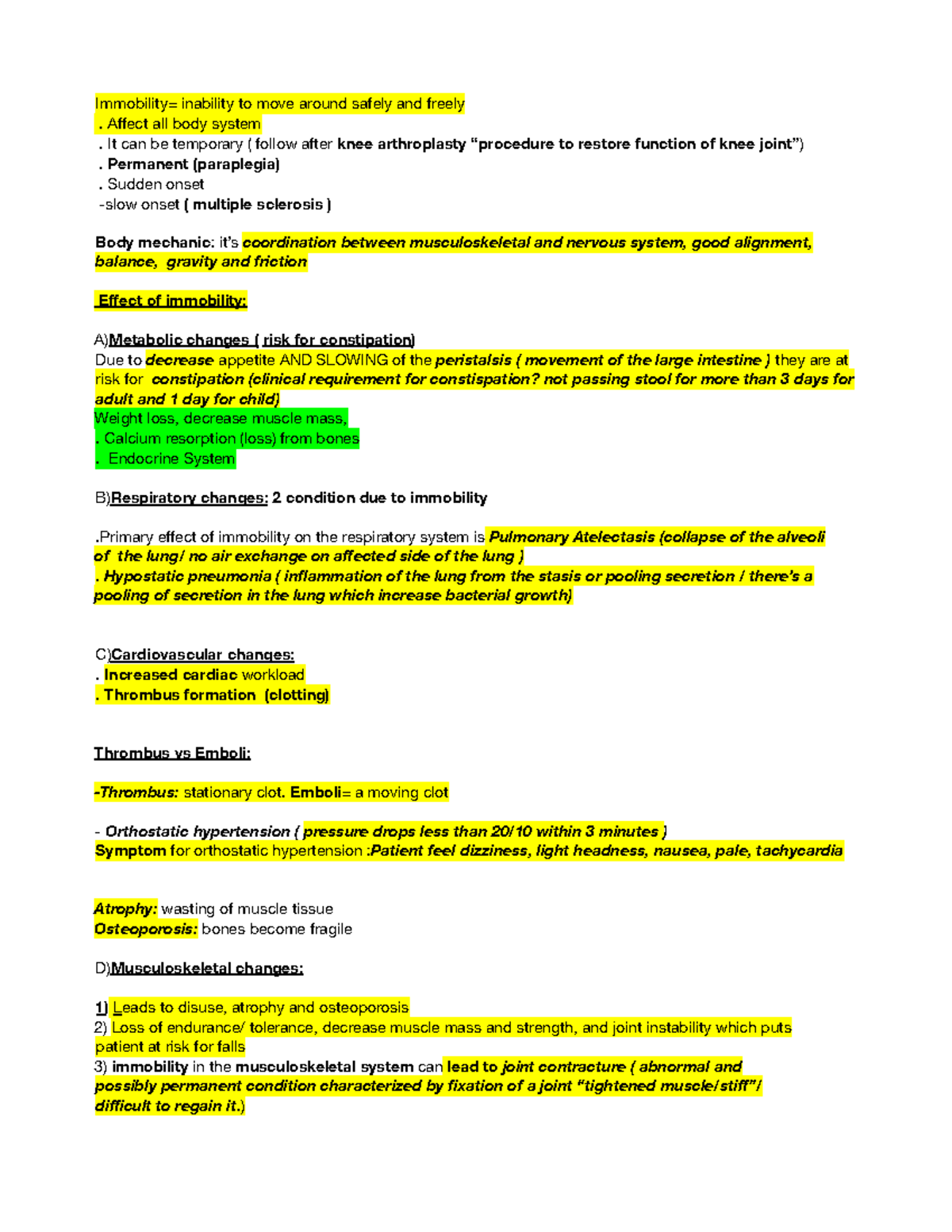 Chapter 39 Immobility - See The Above Title. - Immobility= Inability To ...