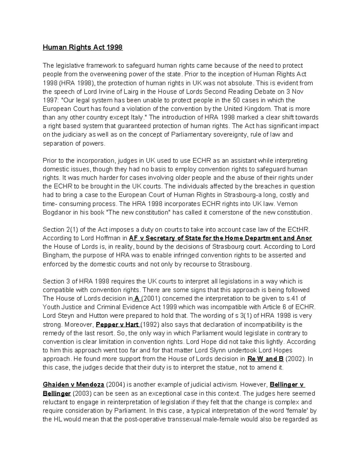 Human Rights Act 1998 - iiiiiiiiiiiiiii - Human Rights Act 1998 The ...