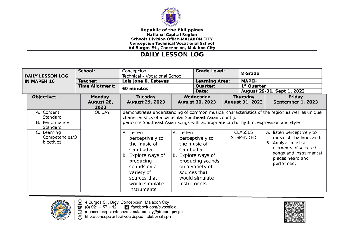 DLL G8 Q1 WEEK 1 - Grade 8 - National Capital Region Schools Division ...