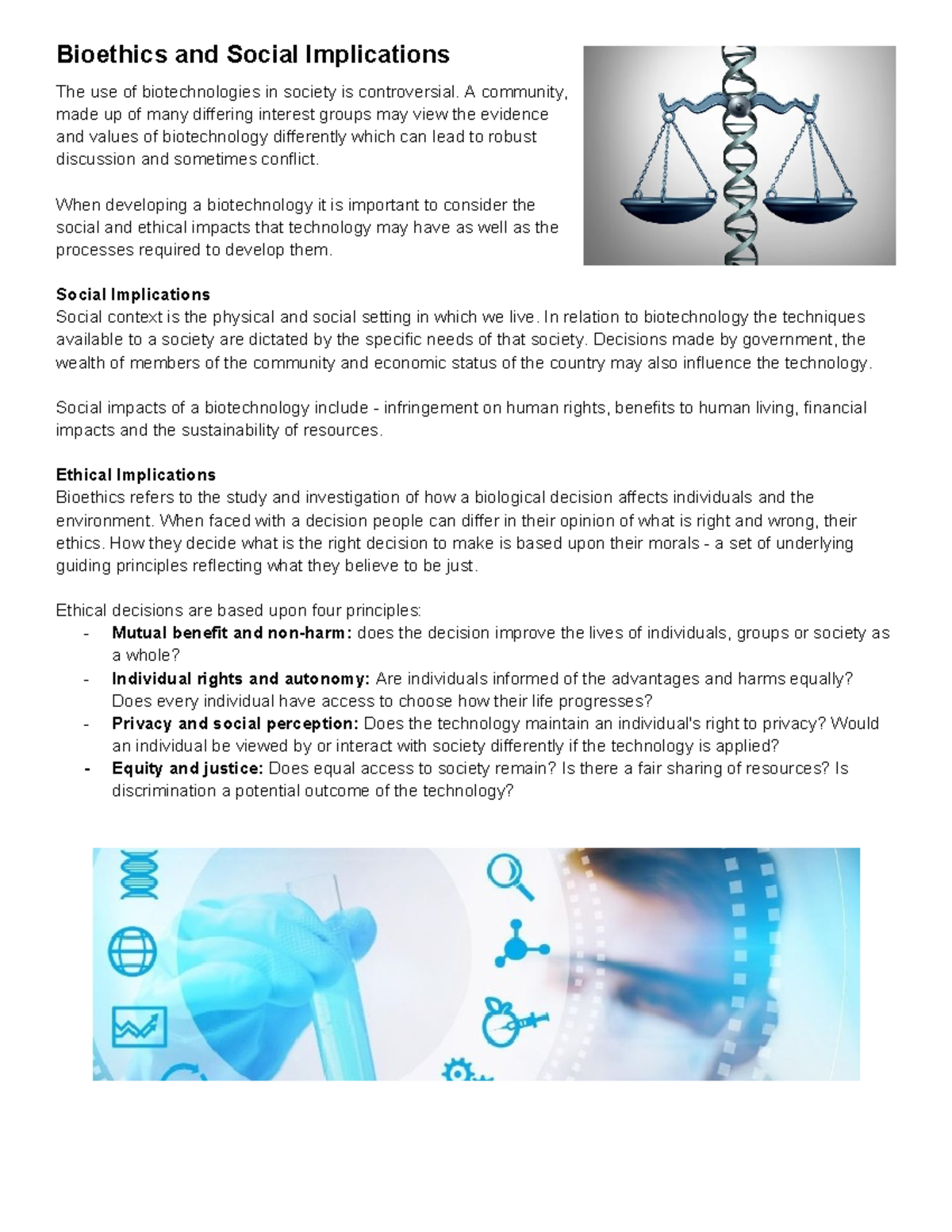 Bioethics and Social Implications - A community, made up of many ...