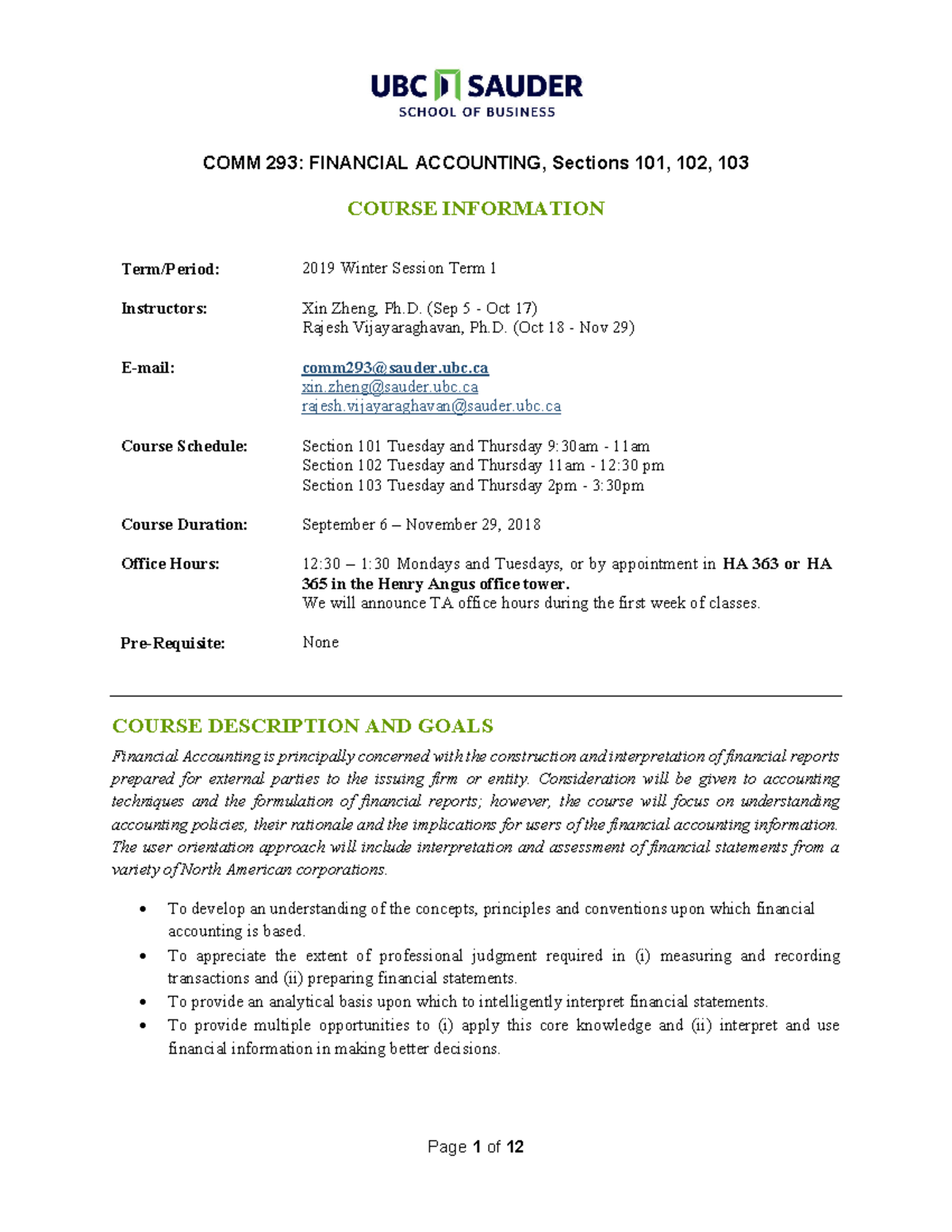 Comm 293 Syllabus Course Information Term Period 2019 Winter Session Term 1 Instructors Xin Studocu